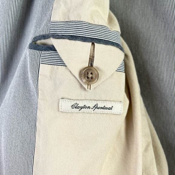 J.Crew Seersucker Clayton‎ Sportcoat 3-Button Blazer Jacket 100% Cotton, Large - Picture 10 of 12